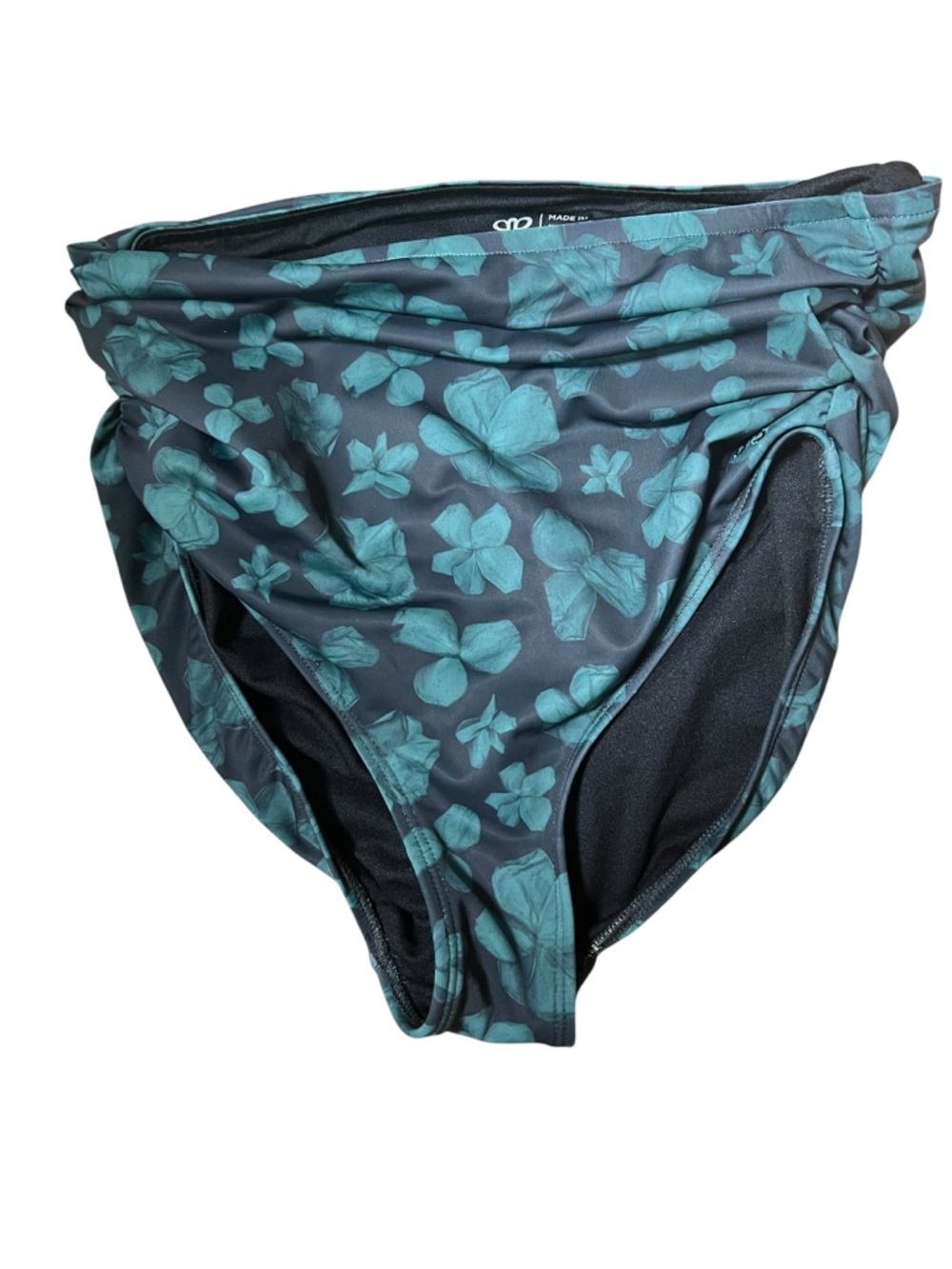 Albion Black/Green Floral Two-Piece Swim Set Size Small - Picture 5 of 8